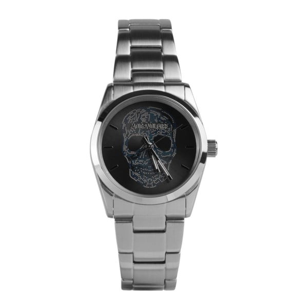 Unisex hodinky stříbrné barvy s černým ciferníkem Zadig & Voltaire Scully, 33 mm