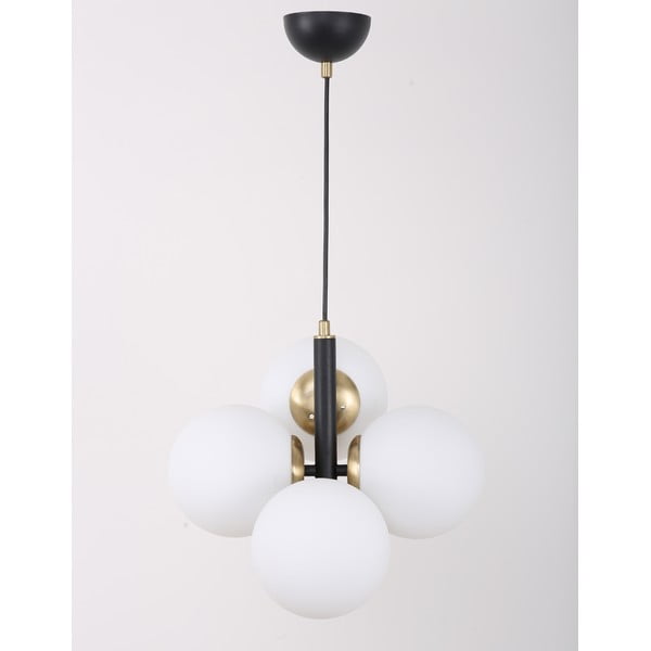 Černo-bílé závěsné svítidlo se skleněným stínidlem ø 15 cm Forte – Squid Lighting-image-2