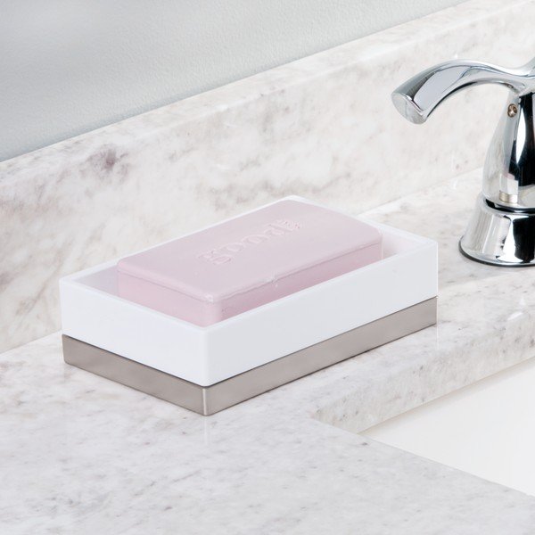 Bílá mýdlenka iDesign Clarity, 13 x 8 cm-image-1