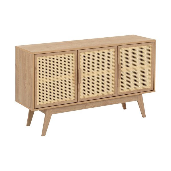 Nízká komoda v dekoru dubu v přírodní barvě 128x75 cm Bridget – Støraa-image-2