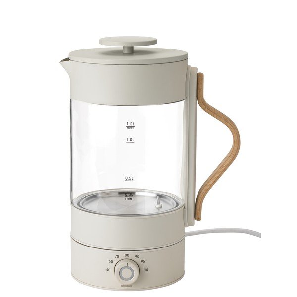 Béžová skleněná rychlovarná konvice 1,2 l Emma – Stelton