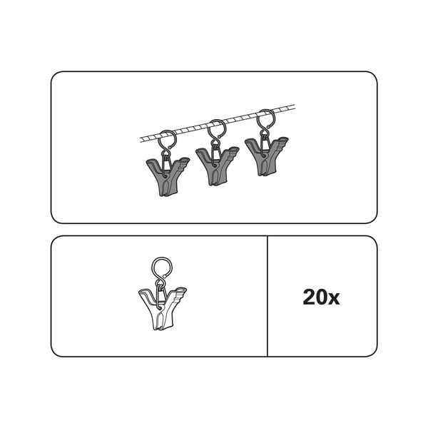 Kovové žabky na záclony v sadě 20 ks - Gardinia-image-1