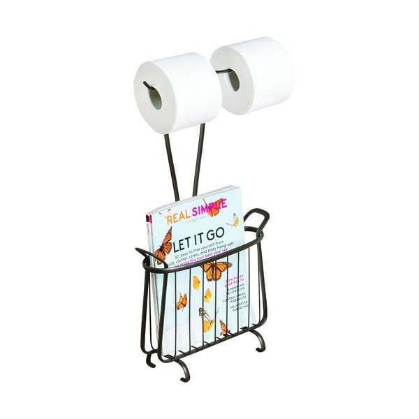 Kovový držák na toaletní papír v bronzové barvě iDesign Axis, výška 61 cm-image-3