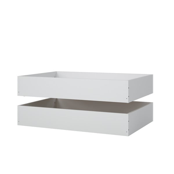 Bílé šuplíky pod postel v sadě 2 ks 90x190/140x190 cm Naia – Tvilum-image-2