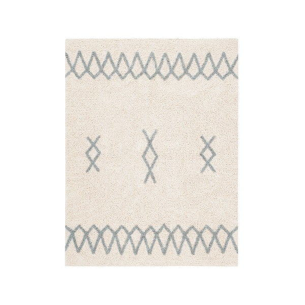 Modrý krémový pratelný ručně tkaný bavlněný koberec 120x160 cm Atlas Natural – Lorena Canals