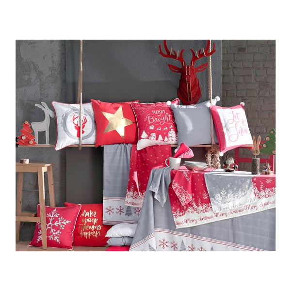 Šedý povlak na polštář s vánočním motivem Mike & Co. NEW YORK Honey Snowflake, 45 x 45 cm-image-1