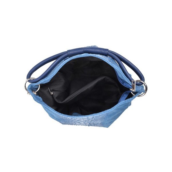 Modrá kožená kabelka Luisa Vannini Zunna-image-3