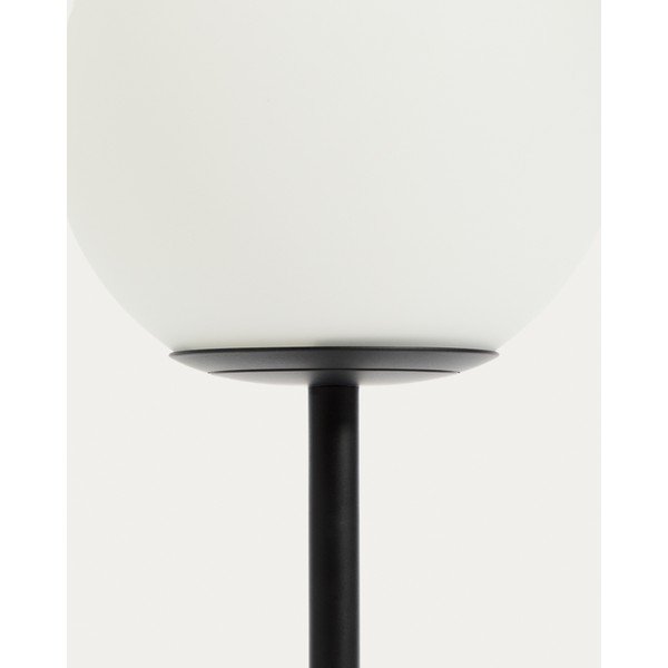 Bílá/černá stolní lampa se skleněným stínidlem (výška 35 cm) Brisia – Kave Home-image-2
