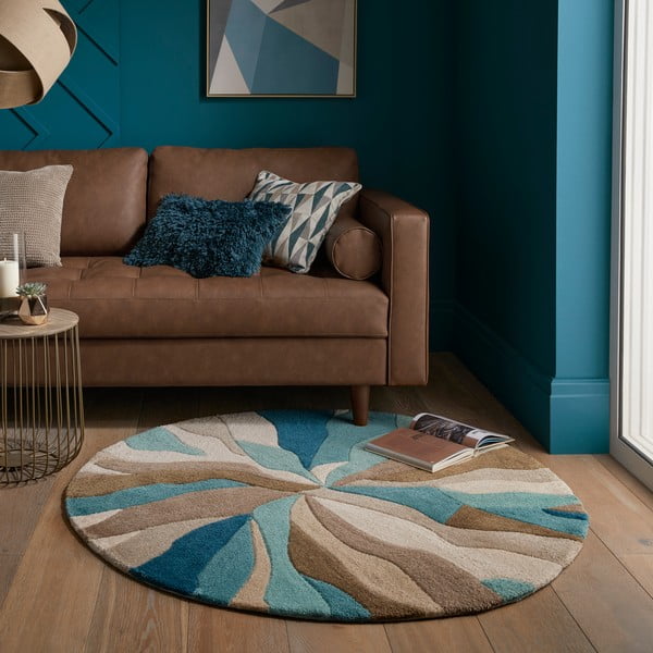 Tyrkysový kulatý koberec ø 133 cm Zest Infinite - Flair Rugs-image-1