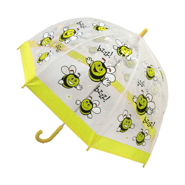 Dětský transparentní holový deštník se žlutými detaily Ambiance Birdcage Bee Bee, ⌀ 70 cm