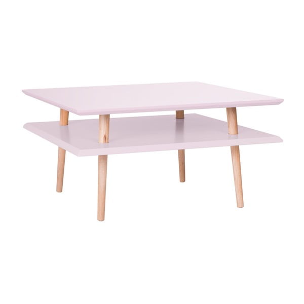 Růžový konferenční stolek Ragaba Square, 68 x 68 cm