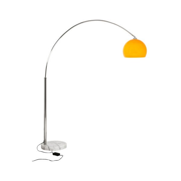 Stojací lampa s oranžovým stínítkem a mramorovou základnou Kokoon Loft