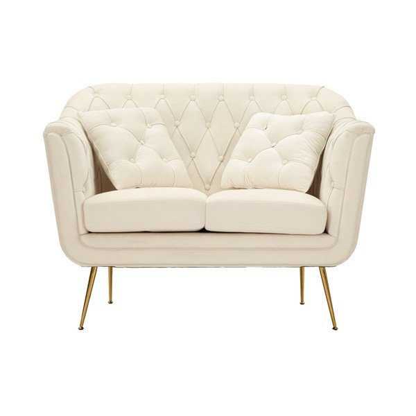 Krémová sametová pohovka 130 cm Budapest – Mauro Ferretti