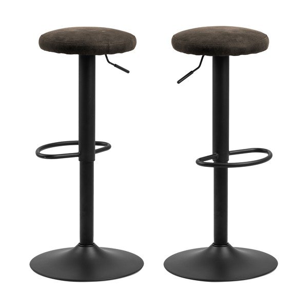 Šedá čalouněná barová stolička s nastavitelnou výškou (výška sedáku 62 cm) Finch – Actona-image-4