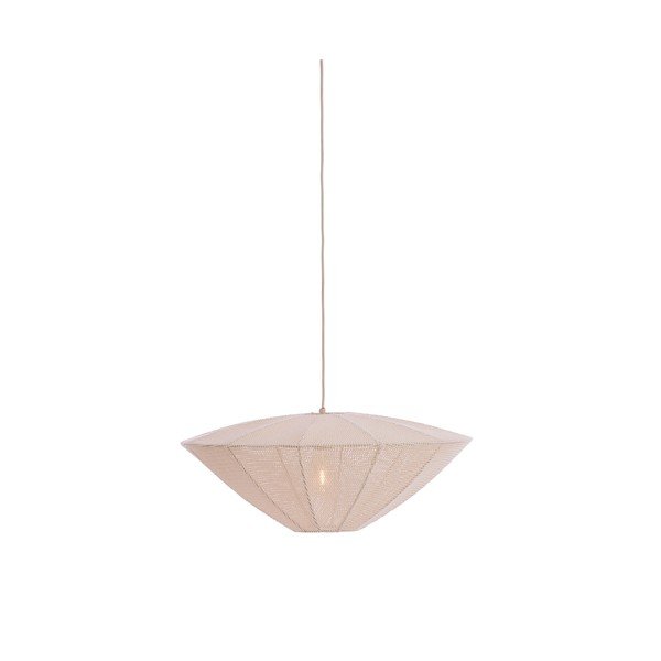 Krémové závěsné svítidlo s textilním stínidlem Satilla – Light & Living-image-1