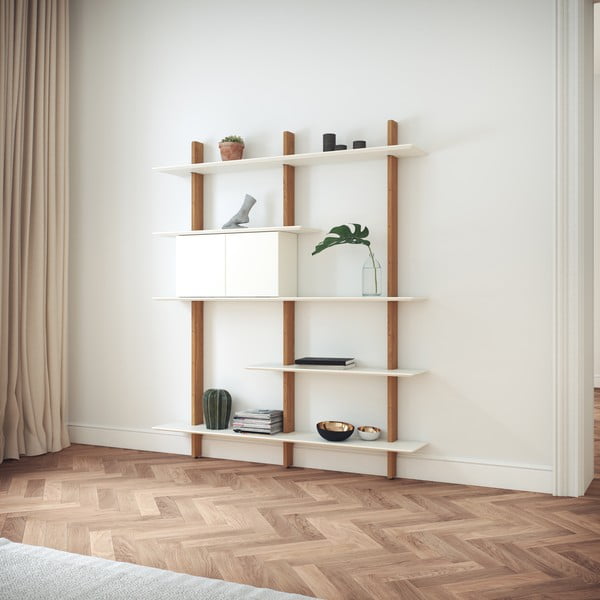 Modulární policový systém v dekoru dubu v bílo-přírodní barvě 162x190 cm Bridge – Tenzo-image-3