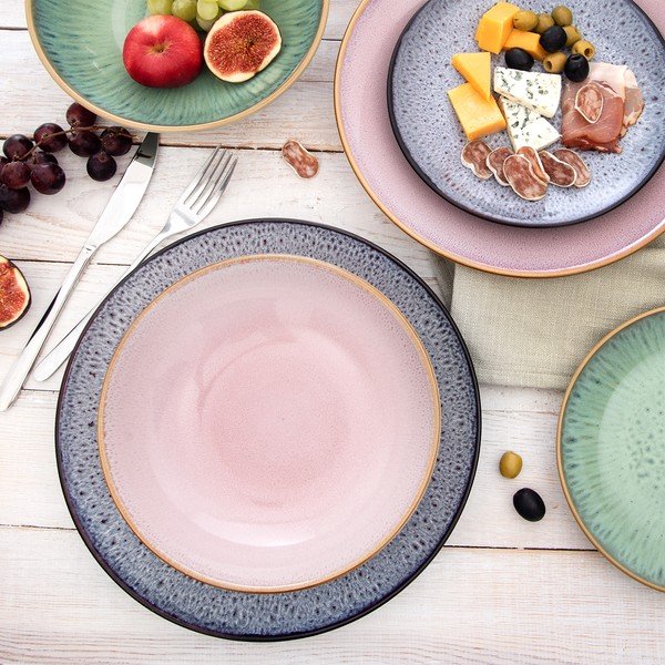 Růžový hluboký  keramický talíř ø 20,5 cm Glaze – Orion-image-3