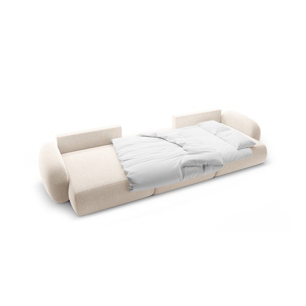 Krémová žinylková rozkládací/s úložným prostorem rohová pohovka (do "U") Tonale – Cosmopolitan Design-image-3