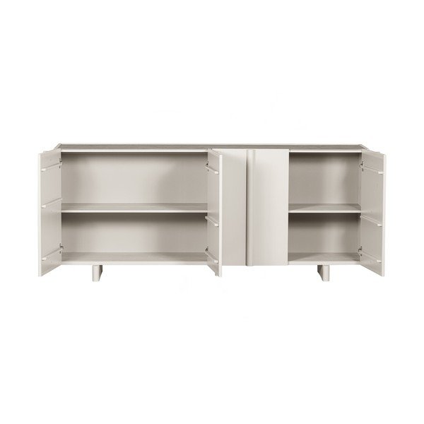 Krémová nízká modulární komoda z borovicového dřeva 200x85 cm Basu – WOOOD-image-3