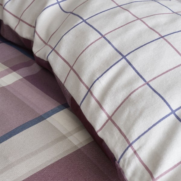 Fialové povlečení na jednolůžko 135x200 cm Check - Catherine Lansfield-image-3