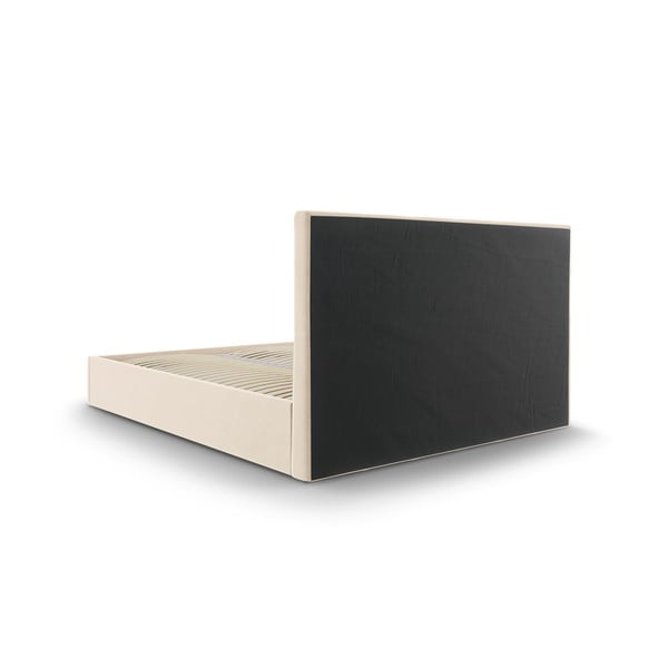 Béžová čalouněná dvoulůžková postel s úložným prostorem s roštem 180x200 cm Nerin – Mazzini Beds-image-4