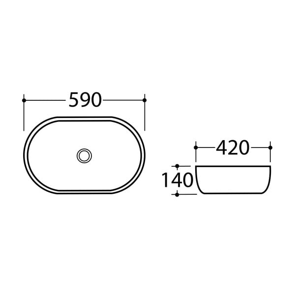 Béžové keramické umyvadlo 59x42 cm Dalma – Sapho-image-4