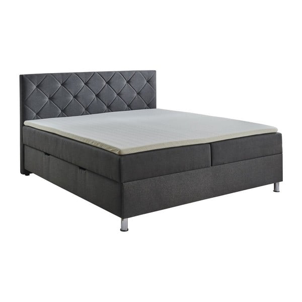 Tmavě šedá boxspring postel s úložným prostorem 180x200 cm Leo - Meise Möbel