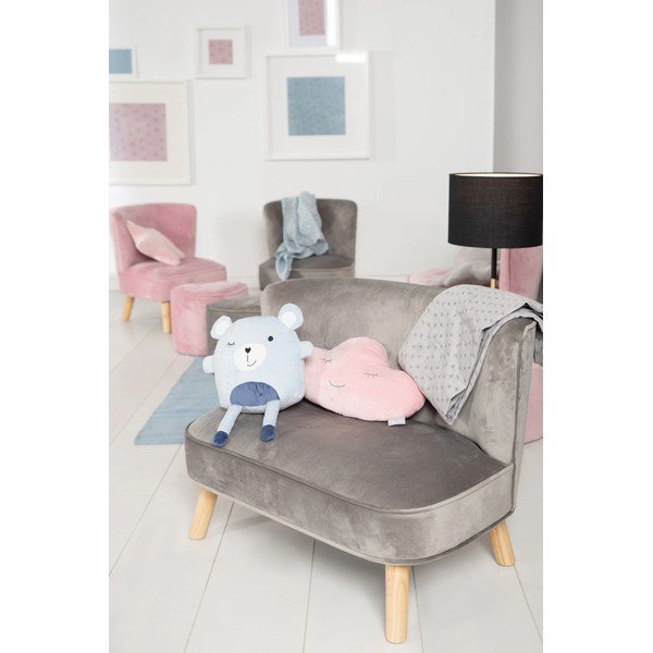 Světle šedá sametová dětská pohovka 70 cm Lil Sofa – Roba-image-3