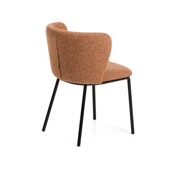 Čalouněné jídelní křeslo v terakotové barvě Ciselia – Kave Home-image-4