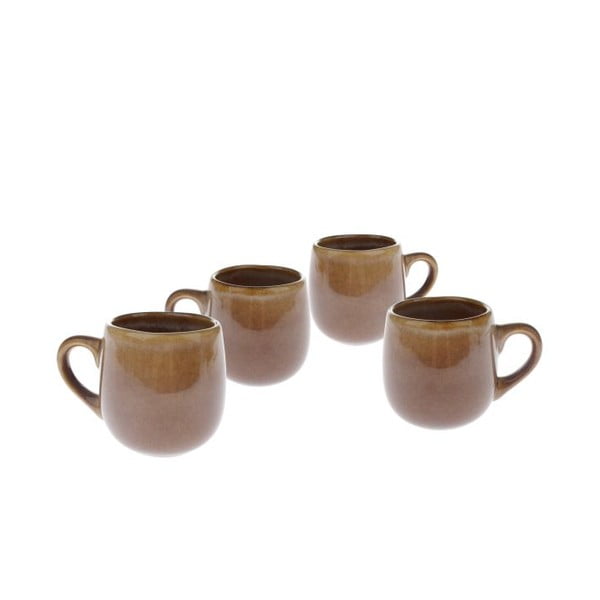 Hnědé keramické hrnky na espresso v sadě 4 ks 100 ml – Dakls