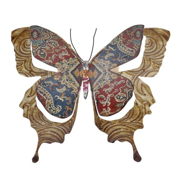 Kovový motýl na zeď Copper, 29 cm