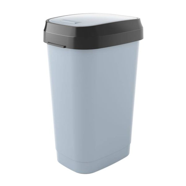 Šedý plastový odpadkový koš 50 l Dual Swing – KIS