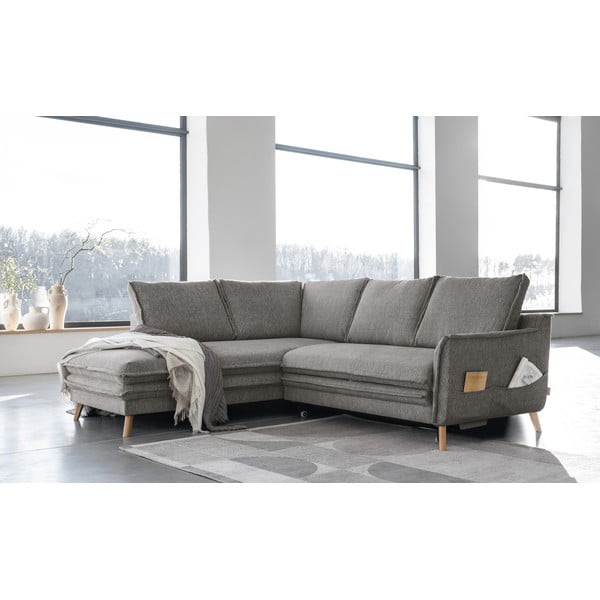 Šedá rozkládací rohová pohovka (levý roh) Charming Charlie – Miuform-image-3