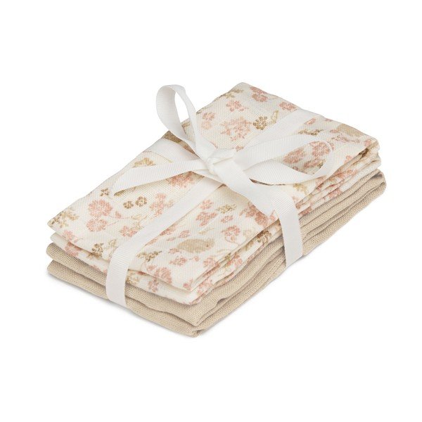 Béžové žínky v sadě 4 ks z Bio bavlny 30x30 cm Augusta – Cam Cam Copenhagen