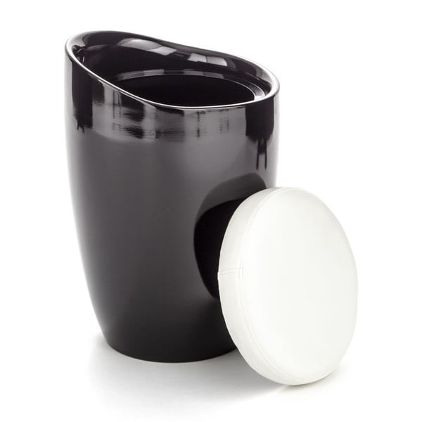 Černo-bílá taburetka s úložným prostorem Tomasucci Pillow-image-1