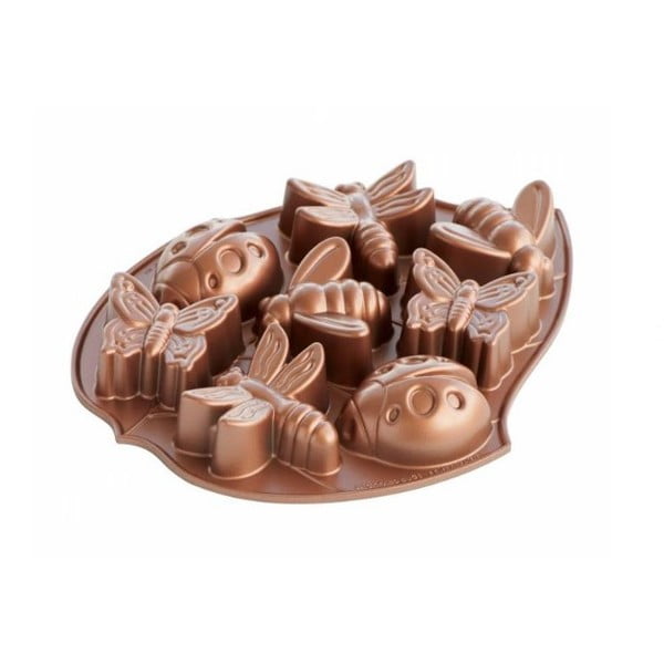 Forma na 8 mini bábovek v měděné barvě Nordic Ware Bugs, 1,2 l