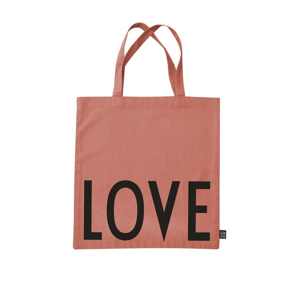 Tmavě růžová plátěná taška Design Letters Love