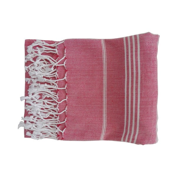Červená ručně tkaná osuška z prémiové bavlny Homemania Sultan Hammam, 100 x 180 cm