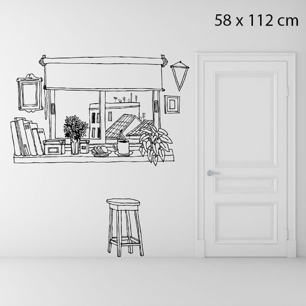 Samolepka Coffee Window, 58x112 cm
