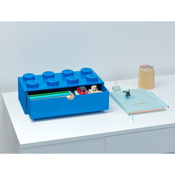 Modrý stolní box se zásuvkou LEGO®, 31 x 16 cm-image-1
