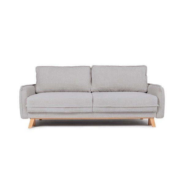 Světle šedá manšestrová rozkládací/s úložným prostorem pohovka 218 cm Tori – Bonami Selection