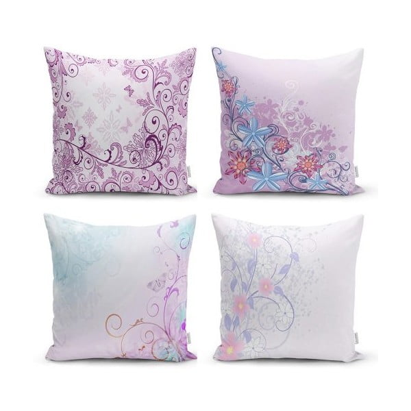 Sada 4 dekorativních povlaků na polštáře Minimalist Cushion Covers Soft Pinky, 45 x 45 cm