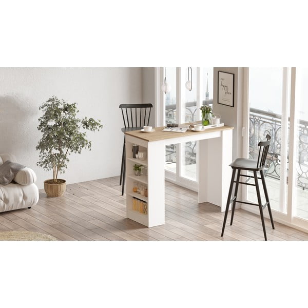 Barový stůl s deskou v dubovém dekoru 52x120 cm Peru – Marckeric-image-1