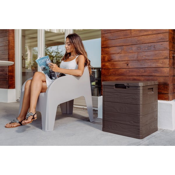 Tmavě hnědý zahradní úložný box Woodys – Toomax-image-1