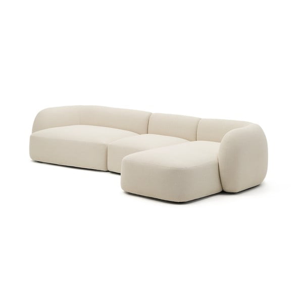 Krémová žinylková rohová pohovka (pravý roh/s lenoškou) Martina – Kave Home-image-2