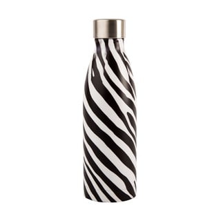 Černo-bílá lahev z nerezové oceli Navigate Zebra, 0,5 l