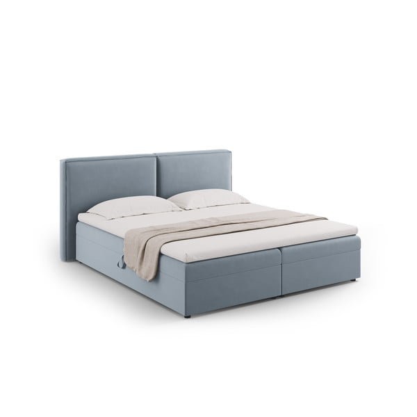 Světle modrá boxspring postel s úložným prostorem 180x200 cm Arendal – Cosmopolitan Design-image-4