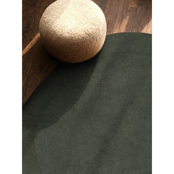 Tmavě zelený ručně tkaný kulatý koberec s příměsí vlny ø 160 cm Kari Organic – Villeroy&Boch-image-2