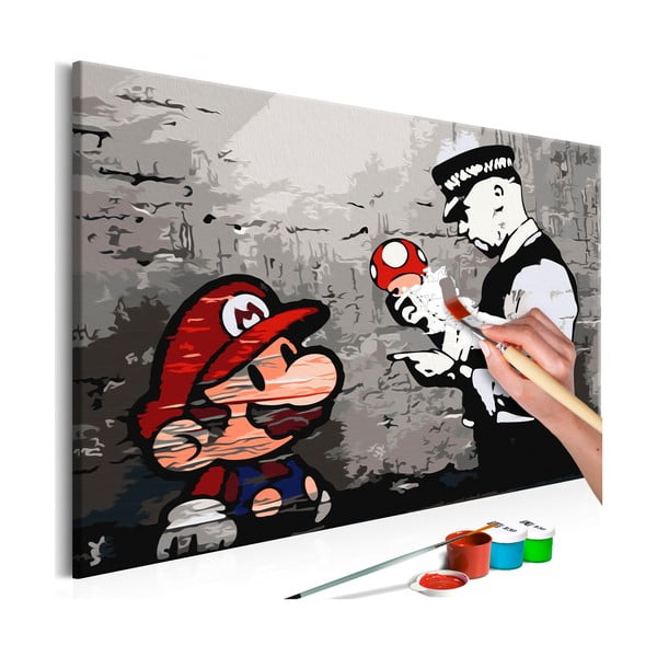 DIY set na tvorbu vlastního obrazu na plátně Artgeist Mario, 60 x 40 cm