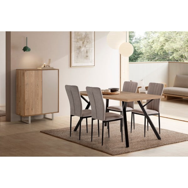 Světle šedé jídelní židle v sadě 4 ks Holly – Marckeric-image-1